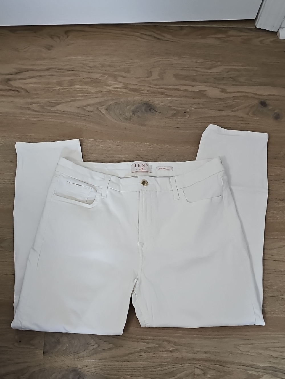 Jen 7 By 7 For All Mankind White Women's Cropped Skinny Jeans. Size 14.